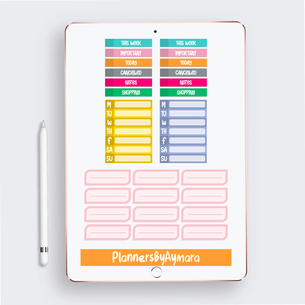 Essential Digital Stickers, Planner Stickers, Goodnotes Stickers,  Pre-cropped Stickers, PNG Stickers, Journal Stickers, Everyday Stickers 