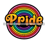 Pride Month Parade Inspirational Round Circle Rainbow Trans White Background SVG JPG PNG Vector Clipart Cricut Silhouette Cut Cutting