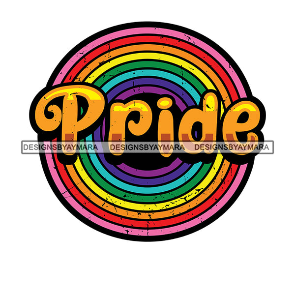 Pride Month Parade Inspirational Round Circle Rainbow Trans White Background SVG JPG PNG Vector Clipart Cricut Silhouette Cut Cutting