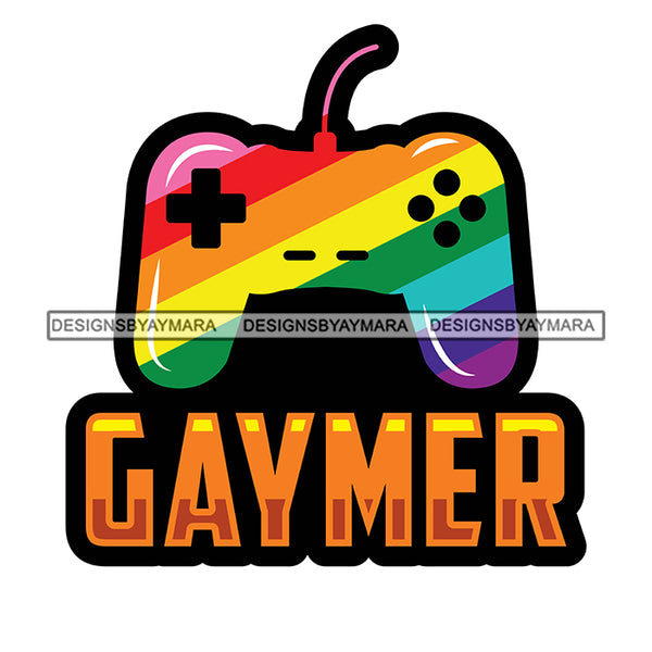 Pride Month Parade Gay Colorful Rainbow Game Controller White Background SVG JPG PNG Vector Clipart Cricut Silhouette Cut Cutting