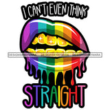 Pride Month Parade Funny Quote Colorful Dripping Rainbow Lips White Background SVG JPG PNG Vector Clipart Cricut Silhouette Cut Cutting