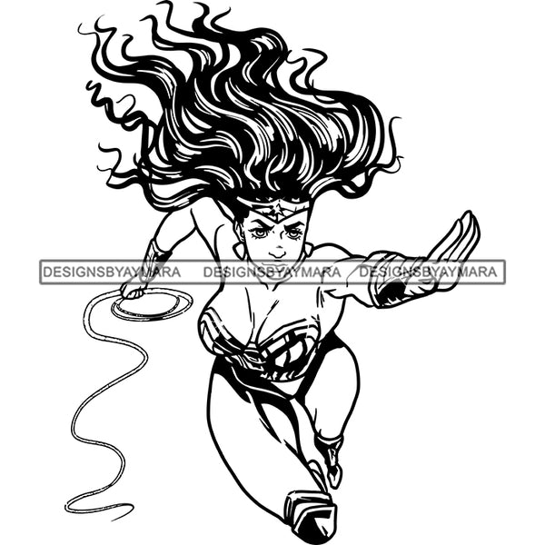 Black Super Hero Superhero Woman Cape Power Strong Melanin Cartoon Costume Brave SVG JPG PNG Clipart Cricut Silhouette Cut Cutting