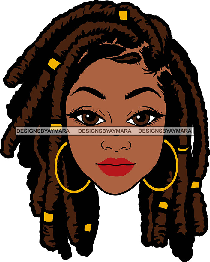 Afro Girl Babe Sexy Black Woman Bamboo Hoop Earrings Sexy Lips Dreadlo Designsbyaymara