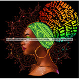 Bundle 5 Afro Woman Messy Bun Puff Brave Flawless Attitude Power Hair Quotes Black Girl Magic Melanin Popping Nubian Queen JPG PNG Clipart