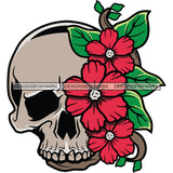 Skull Head Skeleton Death Dead Flowers Memories Human Bones SVG PNG JPG Cut Files For Silhouette Cricut and More!