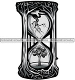 Hourglass Tree Roots Deadline Life Timer Time Sand Sandglass Hour Clock Countdown Flow SVG PNG JPG Cut Files For Silhouette Cricut and More!