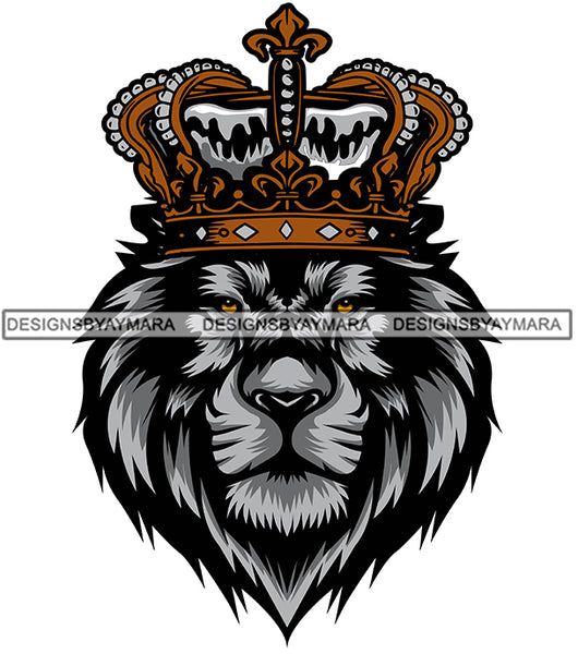 Lion King Kingdom Crown Wild Animal Power Danger Mammal Wildlife SVG PNG JPG Cut Files For Silhouette Cricut and More!