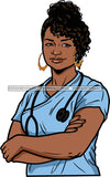 Afro Lola Nurse Doctor Save Life Hero Medical Occupation Bamboo Earrings  SVG Cutting Files For Silhouette Cricut