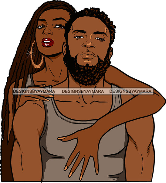 Black Couple Sexy Relationship  Matching Colors African Ethnicity Strong Family Falling in Love Happiness Young Adult SVG Cutting Files For Silhouette and Cricut