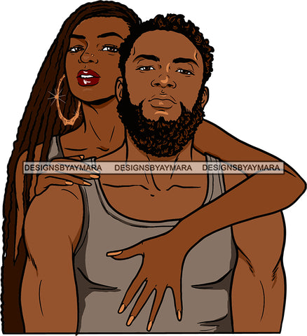 Black Couple Sexy Relationship  Matching Colors African Ethnicity Strong Family Falling in Love Happiness Young Adult SVG Cutting Files For Silhouette and Cricut