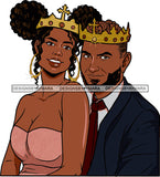 Black Couple Sexy Relationship African King Queen Bamboo Earrings Crown Family Falling in Love Young Adult SVG Cutting Files For Silhouette and Cricut