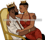 Black Couple Sexy Relationship African King Queen Bamboo Earrings Crown Family Falling in Love Young Adult SVG Cutting Files For Silhouette and Cricut