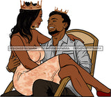 Black Couple Sexy Relationship African King Queen Bamboo Earrings Crown Family Falling in Love Young Adult SVG Cutting Files For Silhouette and Cricut