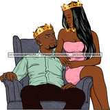 Black Couple Sexy Relationship African King Queen Bamboo Earrings Crown Family Falling in Love Young Adult SVG Cutting Files For Silhouette and Cricut