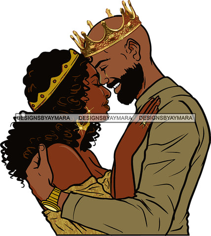 Black Couple Sexy Relationship African King Queen Bamboo Earrings Crown Family Falling in Love Young Adult SVG Cutting Files For Silhouette and Cricut