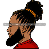 African American Man Side Face Design Element Locus Hairstyle Attitude Man White Background Design Element SVG JPG PNG Vector Clipart Cricut Silhouette Cut Cutting
