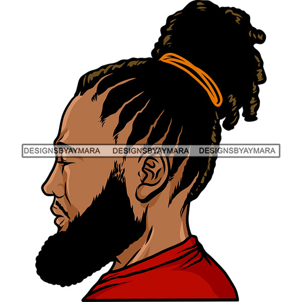African American Man Side Face Design Element Locus Hairstyle Attitude Man White Background Design Element SVG JPG PNG Vector Clipart Cricut Silhouette Cut Cutting