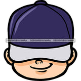 Smile Face Cartoon Character Wearing Cap Vector Design Element White Background African American Boy Face SVG JPG PNG Vector Clipart  Silhouette Cut Cutting