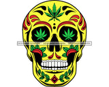 Skull Marijuana Leaves Cannabis Recreational Medicinal Drug 420 Weed SVG JPG PNG Vector Clipart Cricut Silhouette Cut Cutting