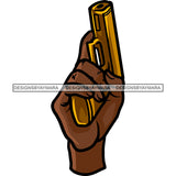 Black Man Hand Holding Gun Weapon Gangster Gansta Dealer Money Business SVG JPG PNG Vector Clipart Cricut Silhouette Cut Cutting