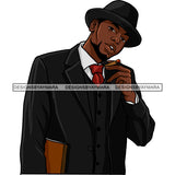 Attractive Man Bearded Beard Smoking Cigar Classy Suit Fresh Haircut Dressing Elegant Hat Fashion Style SVG JPG PNG Vector Clipart Cricut Silhouette Cut Cutting