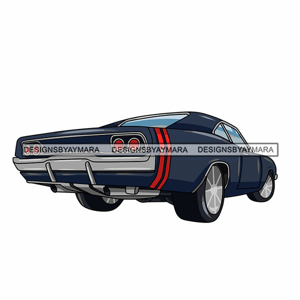 Sport Car Muscle Cartoon Character Automobile Luxurious Machine Speed Transportation Collectible Antique SVG JPG PNG Vector Clipart Cricut Silhouette Cut Cutting