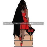 Bundle 4 Graduation Woman Graduate Ceremony Achievements Student Gown Cap SVG PNG JPG Cutting Files For Cricut Silhouette and More!