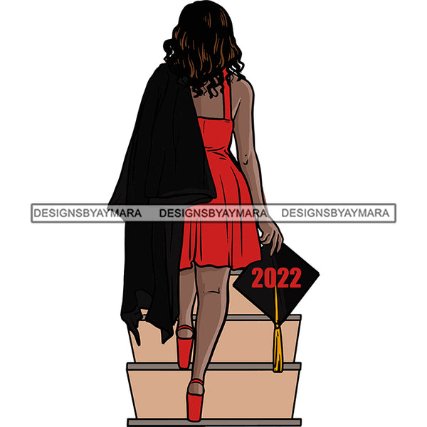 Bundle 4 Graduation Woman Graduate Ceremony Achievements Student Gown Cap SVG PNG JPG Cutting Files For Cricut Silhouette and More!