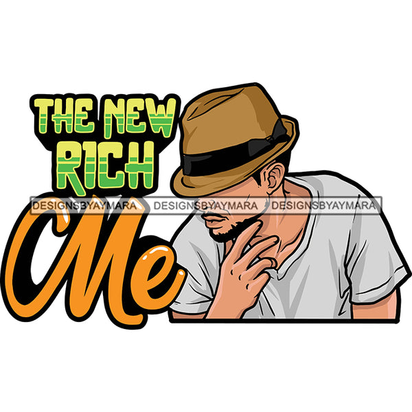 Sexy Afro Man Hustle Quote Retro Hat Short Sleeve T-Shirt Fashion Style SVG JPG PNG Vector Clipart Cricut Silhouette Cut Cutting