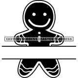 Doll Cartoon Character Holding Banner Smile Face Quote Black And White Artwork Silhouette Design Element SVG JPG PNG Vector Clipart Cricut Silhouette Cut Cutting