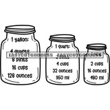 Gallon Cups Ounces Cups 32 Ounces 950 Ml 2 Cups  Quote Mug Or Bottle Jar Design Quote Black And White Artwork Silhouette Design Element SVG JPG PNG Vector Clipart Cricut Silhouette Cut Cutting