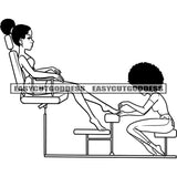 Afro Woman Sitting On Salon Parlor Menu Love Nails African American Woman Design Element Beauty Spa Salon Black And Whit Artwork SVG JPG PNG Vector Clipart Cricut Silhouette Cut Cutting