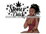 Woman Smoking Pot Deadlock Braids Hairstyle Rasta Queen Blunt Weed Cannabis 420 Marijuana Stoner High Life PNG Files For Print Not For Cutting