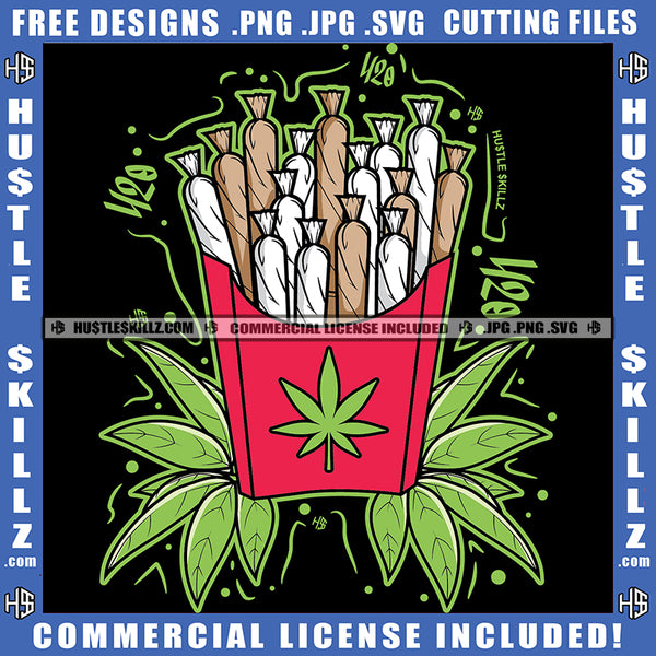 Cannabis Blunt in Red Box Marijuana Leaf Design Element Cannabis High Life 420 Smoke Pot Stoned Silhouette SVG JPG PNG Vector Clipart Cricut Cutting Files