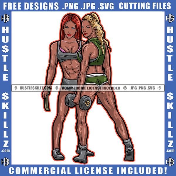 African American Bodybuilder Woman Standing Hand Holding Dumbbell Melanin Fitness Woman Perfect Body Gangster SVG JPG PNG Vector Clipart Cricut Cutting Files