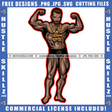 African American Fitness Man Showing Muscle Melanin Man Standing Design Eledment Magic Ski Mask Gangster SVG JPG PNG Vector Clipart Cricut Cutting Files