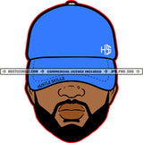 Black Man Beard Goatee Baseball Cap Hat Hustler Hustle Skillz JPG PNG  Clipart Cricut Silhouette Cut Cutting