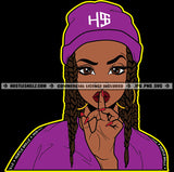 African American Afro Melanin Lola Middle Finger Winter Hat Hustler Grind Ghetto Dope Girl Woman Vector Design Element SVG PNG JPG Vector Cutting Cricut