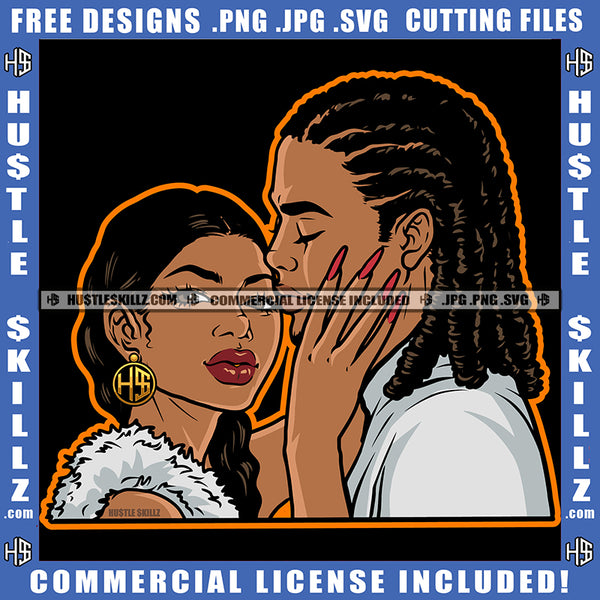 African American Couple Head Melanin Nubian Couple Kiss Pose Design Element Magic Ski Mask Gangster SVG JPG PNG Vector Clipart Cricut Cutting Files
