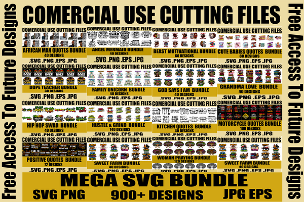 Mega Bundle 900+Designs Motivational Positive Quotes Inspirational T Shirt Designs Cutting Files Designs For Commercial Use Sublimation Vector Designs SVG PNG JPG