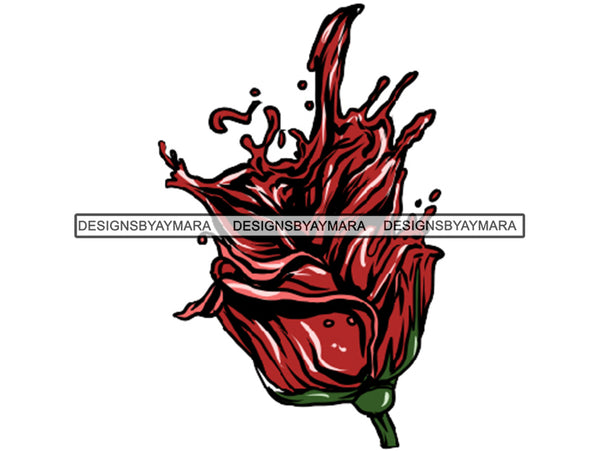 Wineglass and Roses PNG Files For Print