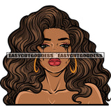 Gangster African American Woman Face Design Element Curly Long Hairstyle Wearing Hoop Earing Vector Afro Woman Crying Blood Dripping On Eye Vector SVG JPG PNG Vector Clipart Cricut Silhouette Cut Cutting