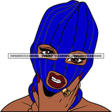 Angry Face African American Gangster Woman Wearing Ski Mask White Background Afro Girls Hand Long Nail White Background SVG JPG PNG Vector Clipart Cricut Silhouette Cut Cutting