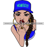 Heartless Quote On Cat African American Angry Face Girls Showing Middle Finger Long Nail Design Element Afro Girls Wearing Hoop Earing SVG JPG PNG Vector Clipart Cricut Silhouette Cut Cutting