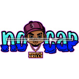 No Cap Quote African American Gangster Boy Head Design Element Melanin Boy Wearing Cap White Background Design Element SVG JPG PNG Vector Clipart Cricut Silhouette Cut Cutting