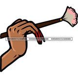 Female Hands Holding Make-Up Brush African American Woman Hand Holding Make-Up Brush Afro Woman Hand Long Nail Design Element White Background SVG JPG PNG Vector Clipart Cricut Silhouette Cut Cutting