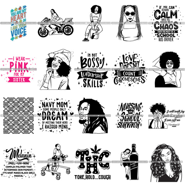 Bundle 20 Beautiful Designs SVG Quotes Files For Silhouette and Cricut
