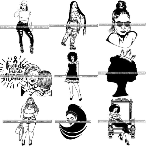 Special Bundle 9 Afro Woman SVG Cutting Files