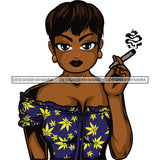 Afro Lola Smoking Pot Weed Joint Blunt Cannabis Marijuana SVG Cutting Files