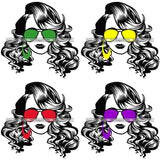 Bundle 4 Afro Lola Boss Lady Dope Diva Glamour Wearing Glasses Accesories .SVG Cut Files